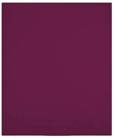 Σεντόνι με Λάστιχο Μπορντό 180x200 εκ. Βαμβακερό Ζέρσεϊ