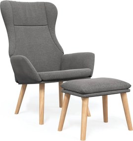 vidaXL Πολυθρόνα Relax Ανοιχτό Γκρι Υφασμάτινη με Υποπόδιο