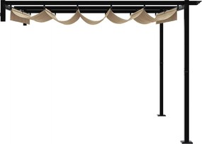 vidaXL Κιόσκι Taupe 300 x 300 x 200 cm Πολυεστέρας