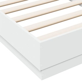 Πλαίσιο Κρεβατιού με λυχνίες LED Λευκό 90 x 190 εκ. - Λευκό