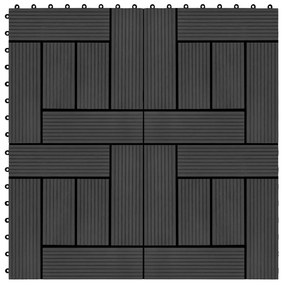 Πλακάκια Deck 22 τεμ. Μαύρα 30 x 30 εκ. 2 μ² από WPC