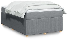 Κρεβάτι Boxspring με Στρώμα Ανοιχτό Γκρι 120x200 εκ. Υφασμάτινο - Γκρι