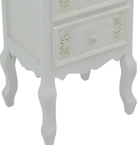 Συρταριέρα Pazlen Inart mdf σε λευκή αντικέ απόχρωση 40x45x65εκ