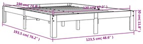 ΠΛΑΙΣΙΟ ΚΡΕΒΑΤΙΟΥ ΚΑΦΕ ΚΕΡΙΟΥ 120X190 ΕΚ. ΑΠΟ ΜΑΣΙΦ ΞΥΛΟ ΠΕΥΚΟΥ 844165