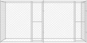 vidaXL Κλουβί σκύλου Ασημί 400 x 200 x 200 εκ. Επικαλυμμένος Χάλυβας