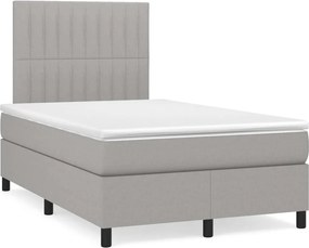 vidaXL Κρεβάτι Boxspring με Στρώμα &amp; LED Αν.Γκρι 120x190εκ. Υφασμάτινο