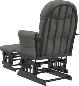 vidaXL Πολυθρόνα Relax Σκούρο Γκρι Υφασμάτινη με Σκαμπό