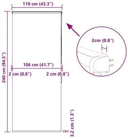 Κουρτίνα Μπάνιου Ρολό κασέτα 110x240εκ. Πλάτος υφάσματος 106εκ. - Πράσινο