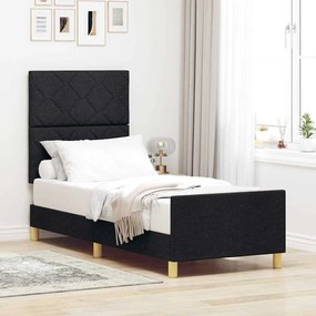 vidaXL Σκελετός Κρεβατιού με κεφαλάρι Μαύρο 80 x 200 cm ύφασμα
