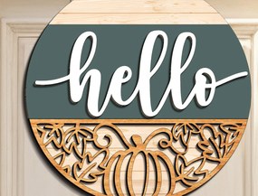 Σετ των 2 Intra απο ξύλο plywood 3mm-4mm πάχος Φθινοπωρινό σημάδι καλωσορίσματος Αποκοπή αρχείου Δίασταση 15x15 cm INTRAFABR-110615243