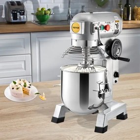 VEVOR Commercial Stand Mixer, 15Qt Stainless Steel Bowl, 850W Heavy Duty Electric Food Mixer with 3 Speeds Adjustable 113/184/341 RPM, Dough Hook Whisk Beater Included, Perfect for Bakery Pizzeria