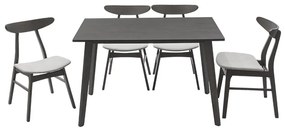 Tραπεζαρία Benson - Orlean  σετ 5τμχ rustic grey-ύφασμα γκρι 120x75x75εκ