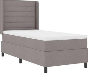 vidaXL LED Κρεβάτι με βάθρο με στρώμα Taupe 100 x 200 cm ύφασμα