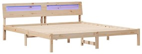 vidaXL Σκελετός Κρεβατιού Καφέ 180 x 200 cm Μασίφ ξύλο πεύκου