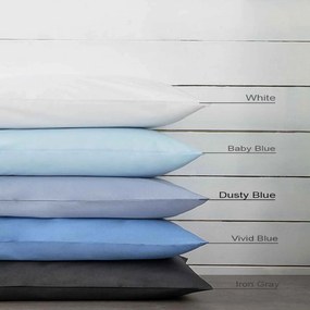 Σεντόνι Unicolors - Dusty Blue Nima Υπέρδιπλο 240x260cm Χωρίς Λάστιχο 100% Βαμβάκι