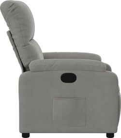 vidaXL Πολυθρόνα Ανακλινόμενη Ανοιχτό Γκρι από Ύφασμα Μικροϊνών