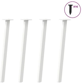 vidaXL Πόδια Κονσόλας 4 τεμ. Λευκά 72 εκ. Ατσάλι