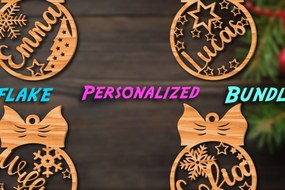 Intra απο ξύλο plywood 3mm-4mm πάχος Προσωποποιημένη δέσμη Χριστουγεννιάτικων νιφάδων χιονιού Δίασταση 8x8 cm INTRAFABR-43814441