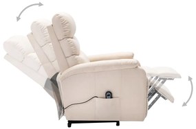 vidaXL Πολυθρόνα με Ανύψωση Κρεμ Υφασμάτινη