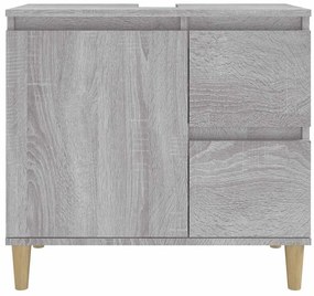 vidaXL Ντουλάπι Μπάνιου Γκρι Sonoma 65x33x60 εκ. Επεξεργασμένο Ξύλο