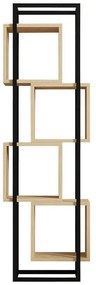Βιβλιοθήκη Gridur oak - μαύρο μεταλλικό σκελετό 44x29x140 εκ. 44x29x140 εκ.