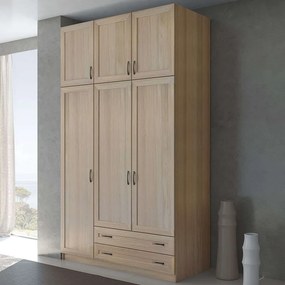 Ντουλάπα Τρίφυλλη Με Πατάρι 152x60x233cm Latte Three Door