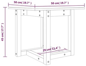 Τραπεζάκι Σαλονιού Λευκό 50 x 50 x 45 εκ. από Μασίφ Ξύλο Πεύκου - Λευκό