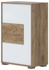 Παπουτσοθήκη Stendal 161586949 63x36x94cm Oak-White Chipboard,Mdf