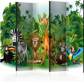 Διαχωριστικό με 5 τμήματα - Jungle Animals II [Room Dividers]