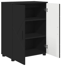 vidaXL Ντουλάπι Μπάνιου Μαύρο 60 x 35 x 80 εκ Επεξεργασμένο ξύλο