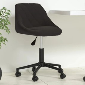 Καρέκλα Γραφείου Περιστρεφόμενη Μαύρη Βελούδινη - Μαύρο