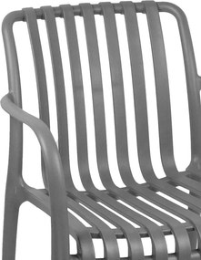 Πολυθρόνα Zoi pakoworld pp σε ανθρακί απόχρωση 58.5x54x80εκ