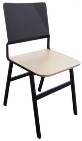 Metallic chair with wooden seat TS389