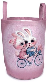 DIMCOL Παιδικό Καλάθι Αποθήκευσης Best Friends 34 50X30X45 cm Ροζ Υφασμάτινο 31463608012