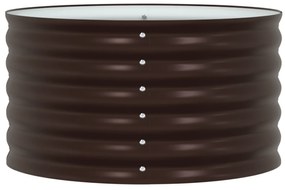 vidaXL Κήπος Υψηλό Κρεβάτι Καφέ 80x80x44 εκ. από Γαλβανισμένο Ατσάλι