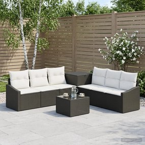 vidaXL Σετ Καναπέ 8 τμχ. Μαύρο και Κρεμ Λευκό 55 x 55 x 37 εκ
