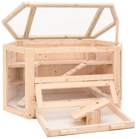 vidaXL Κλουβί Χάμστερ 80 x 40 x 43 εκ. από Μασίφ Ξύλο Ελάτης