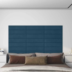 vidaXL Κεφαλάρι Τοίχου 12 pcs Μπλε Βελούδο