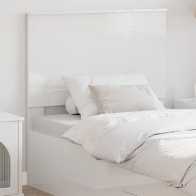vidaXL Κεφαλάρι Λαμπερό Λευκό 100 cm Μηχανικά επεξεργασμένο ξύλο