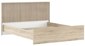 ΚΡΕΒΑΤΙ ΔΙΠΛΟ BRUSE PAKOWORLD OAK-ΛΕΥΚΟ ΜΕΛΑΜΙΝΗΣ 160X200ΕΚ