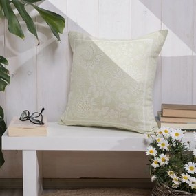 Μαξιλάρι Διακοσμητικό (Με Γέμιση) Peony 08 Green Teoran 45X45 Βαμβάκι-Πολυέστερ