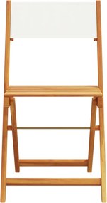 vidaXL Σετ Επίπλων Bistro 3 τεμ. Κρεμ Ύφασμα/Μασίφ Πεύκου