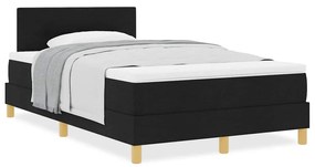 vidaXL Κρεβάτι box spring με στρώμα Μαύρο 120 x 200 cm ύφασμα