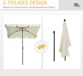 Ομπρέλα παραλίας ομπρέλα κήπου ομπρέλα μπαλκονιού ομπρέλα αντηλιακή αναδιπλούμενη κρέμα λευκή