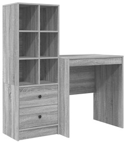 vidaXL Γραφείο με αποθηκευτικό χώρο 2 pcs Γκρι sonoma 70 x 50 x 76 εκ.