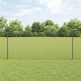 vidaXL Φράχτης με Στήλες. Γκρι 1 x 25 m Ατσάλι