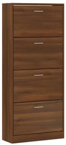 vidaXL Παπουτσοθήκη Καφέ Δρυς 63x24x147 εκ. από Επεξεργασμένο Ξύλο