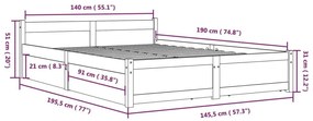 Πλαίσιο Κρεβατιού Με Συρτάρια 140 x 190 εκ. - Καφέ