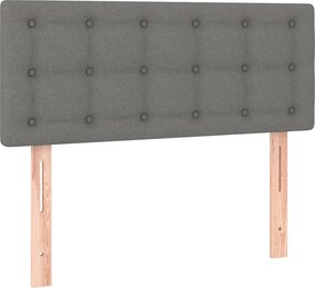 vidaXL Κρεβάτι Boxspring με Στρώμα Σκούρο Γκρι 100x200 εκ. Υφασμάτινο