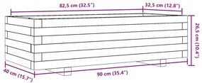 Ζαρντινιέρα Κήπου 90x40x26,5 εκ από Μασίφ Ξύλο Πεύκου - Καφέ